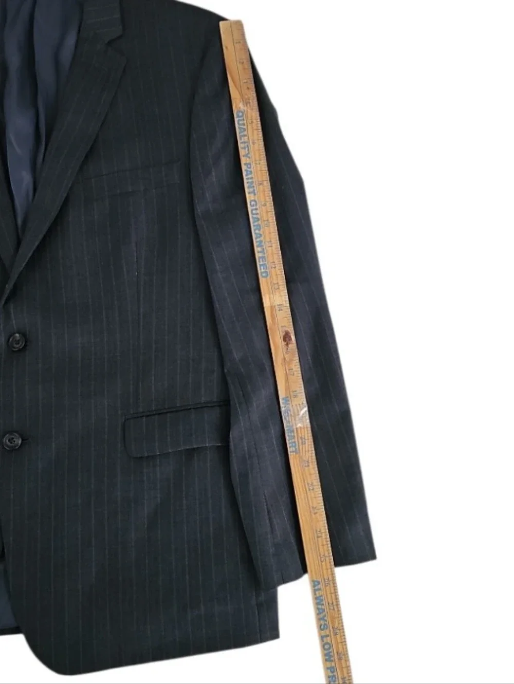 Ralph Ralph Lauren 100% Wool Pinstripe Blazer Men 46 Gray Career Suit Jacket